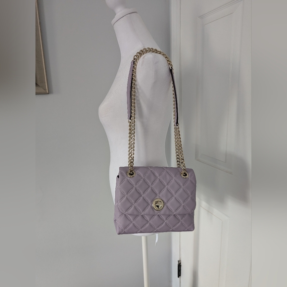 Kate Spade Lilac Quilted Shoulder Bag with Silver Chain - Picture 2 of 8